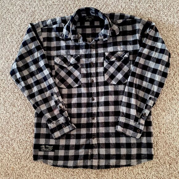 Vermont Flannel Co Other - The Vermont Flannel Co Mens MEDIUM Black Plaid Collar Shirt Long Sleeve Button
